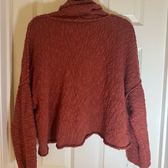 Free People Womens Big Easy Cowl Neck Pullover Sweater, Coral, Medium‎ - Picture 6 of 6